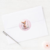 Sticker de fleurs roses de cerf d'aquarelle (Enveloppe)