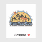 Sticker de Four Mile Road, Alaska (Feuille)
