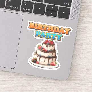 Sticker de gâteau fraise Anniversaire