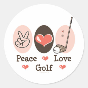Sticker de golf Peace Love