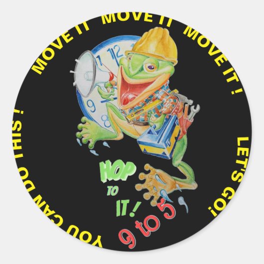Sticker de grenouille 9to5 Motivator (Devant)