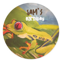 Sticker de grenouille d'anniversaire personnalisé 