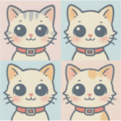 Sticker de grille de chat de dessin mignon (Devant)