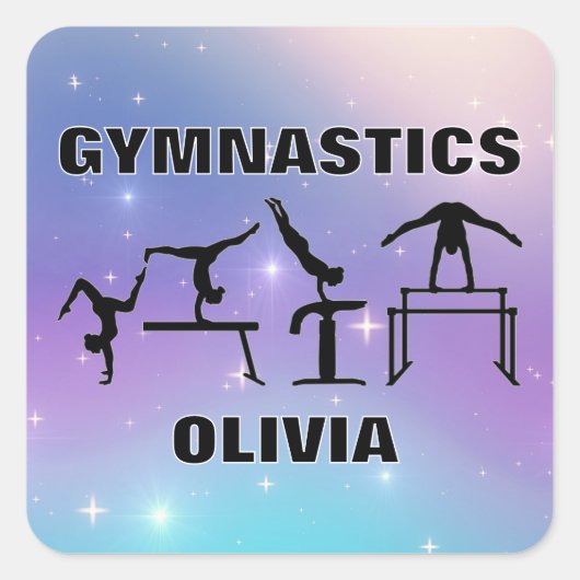 Sticker de gymnastique violet turquoise (Devant)