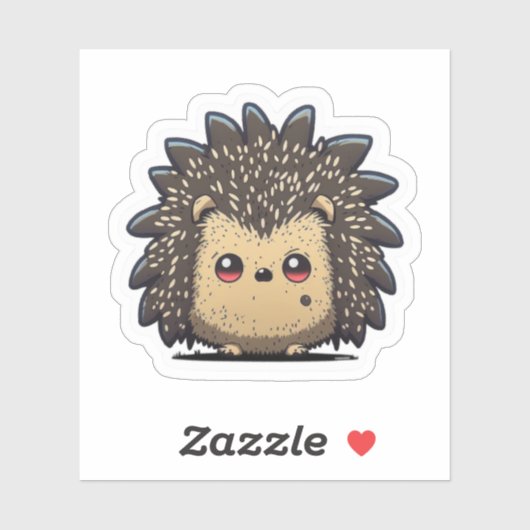 Sticker de hérisson de style Anime (Feuille)