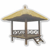 Sticker de hutte de toit de chaume balinais (Devant)