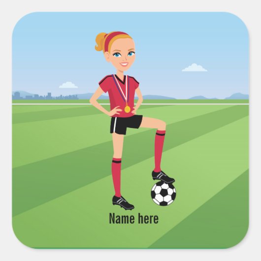 Sticker de jeu de soccer pour fille (Devant)
