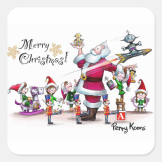 Sticker de la boutique de jouets père Noël