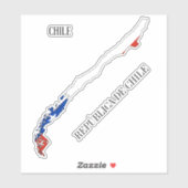 Sticker de la carte du drapeau du Chili (Feuille)