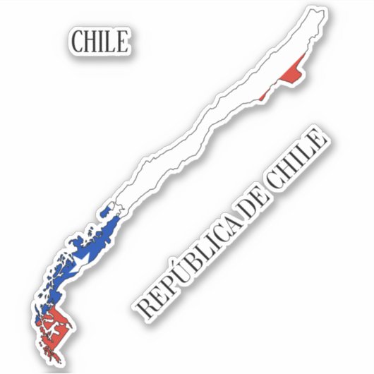 Sticker de la carte du drapeau du Chili (Devant)