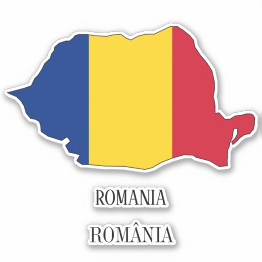 Sticker de la carte du drapeau roumain (Devant)