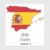 Sticker de la carte nationale du drapeau d'Espagne (Feuille)