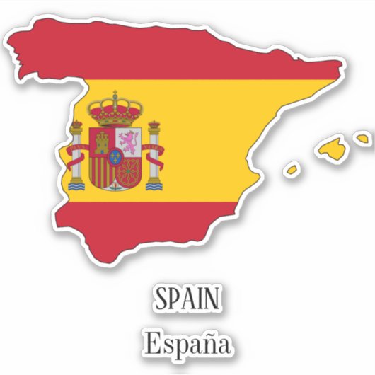Sticker de la carte nationale du drapeau d'Espagne (Devant)