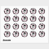 Sticker de la casquette de graduation Zebra & Pink (Feuille)