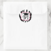 Sticker de la casquette de graduation Zebra & Pink (Sac)