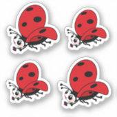 Sticker de la coccinelle des joyeuses ailes (Recto)