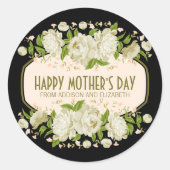 Sticker de la Fête des Mères Florale de crème (Devant)