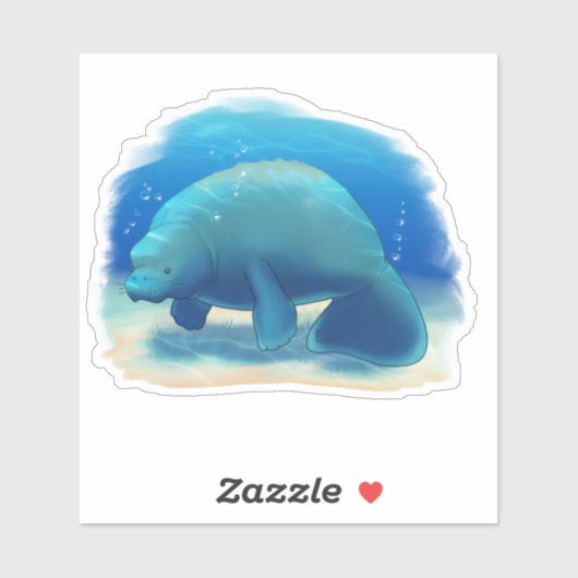 Sticker de la Floride Charity Manatee (Feuille)