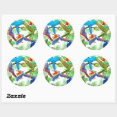 Sticker de la Jungle de Macaw (Feuille)