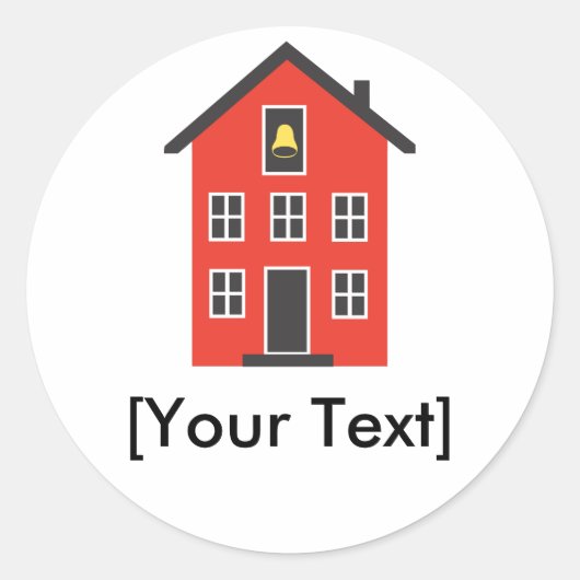 Sticker de la maison de l'école rouge (Devant)