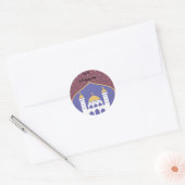 Sticker de la mosquée de dessin animé Aïd Moubarak (Enveloppe)
