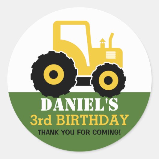 Sticker de la partie Anniversaire de enfant du tra (Devant)