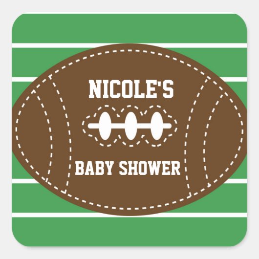 Sticker de la partie de Baby shower de football mi (Devant)