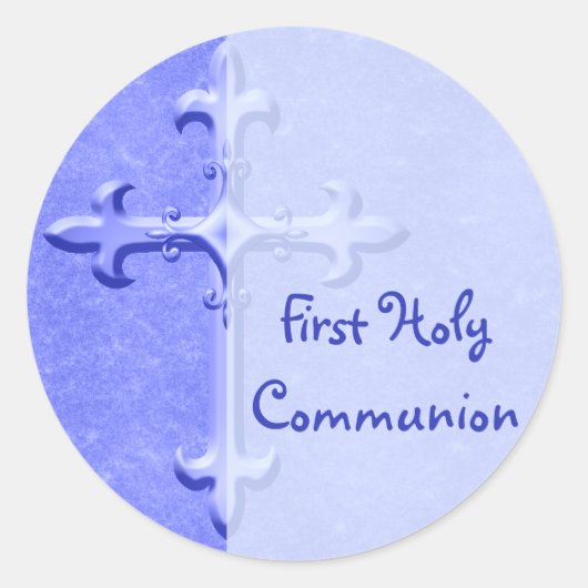 Sticker de la première sainte communion bleu (Devant)