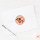 Sticker de la Saint Valentin Dachshund (Enveloppe)