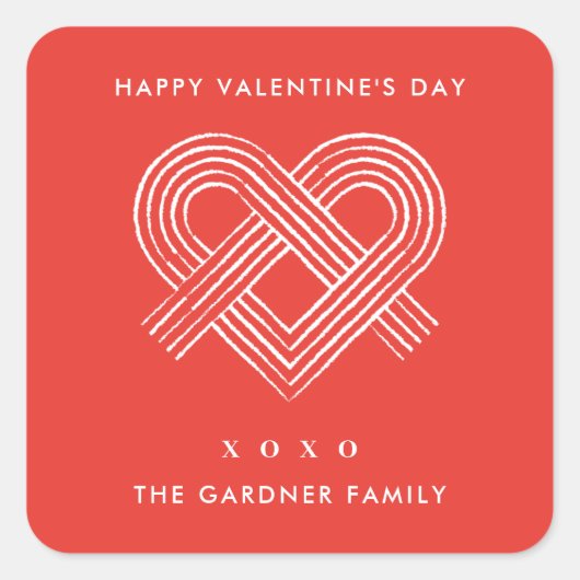 Sticker de la Saint Valentin de noeud de coeur - R (Devant)