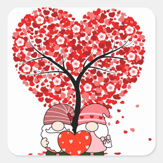 Sticker de la Saint Valentin Gnome mignonne, Stick (Devant)