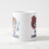 Sticker de la scientifique de fille Art Jumbo Mug (Devant)