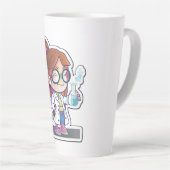 Sticker de la scientifique fille Art Latte Mug (Angle droit)