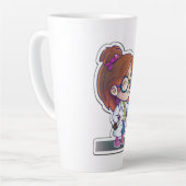 Sticker de la scientifique fille Art Latte Mug (Angle gauche)