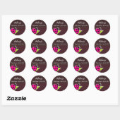 Sticker de Ladybug rose et Brown Étiquettes (Feuille)