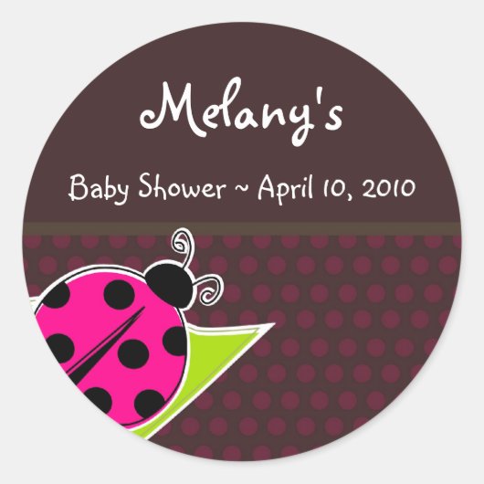 Sticker de Ladybug rose et Brown Étiquettes (Devant)