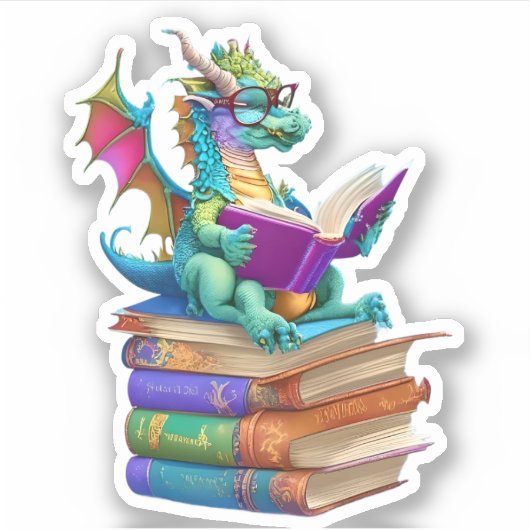 Sticker de lecture de dragon (Devant)