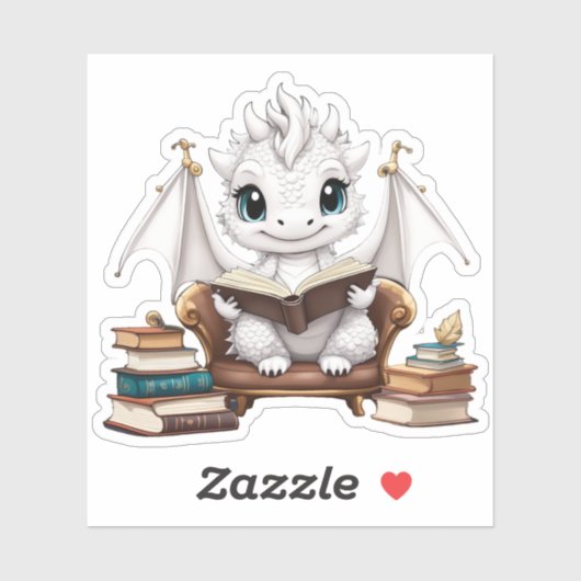Sticker de lecture Dragon blanc (Feuille)
