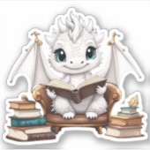 Sticker de lecture Dragon blanc (Devant)