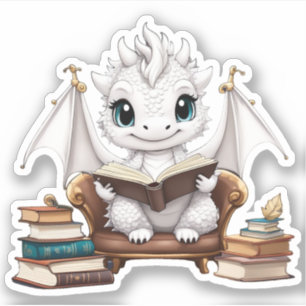Sticker de lecture Dragon blanc