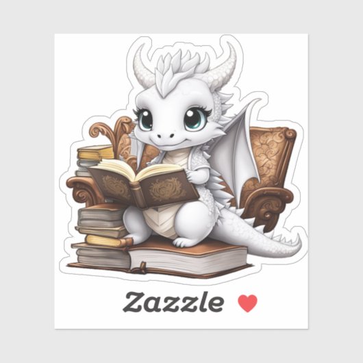 Sticker de lecture Dragon blanc (Feuille)