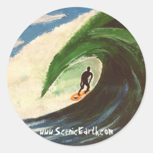 Sticker de ligne de fond Hawaii Surfeur