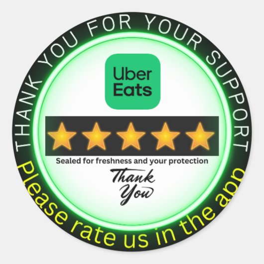 Sticker de livraison Uber Eats | Dashage de porte  (Devant)