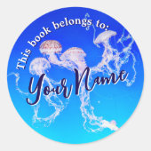 Sticker de livre personnalisable Monterey Jellyfis (Devant)