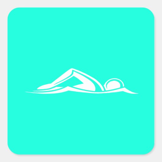 Sticker de logo de natation Turquoise (Devant)