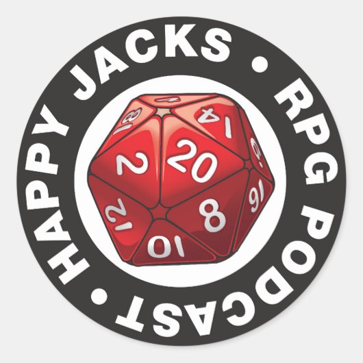 Sticker de logo Jappy Jacks d20 (Devant)