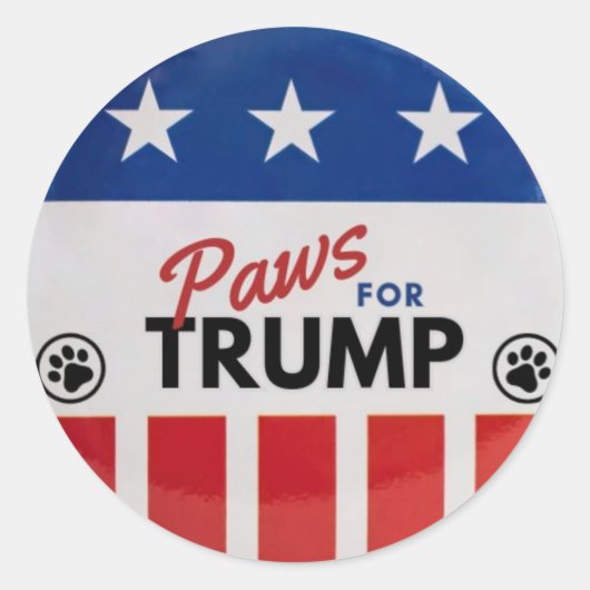 Sticker de logo "Paws For Trump" Rouge, Blanc et B (Devant)