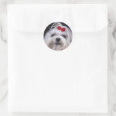 Sticker de maltais petit chien jouet blanc (Sac)