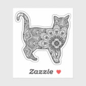 Sticker de marche Mandala Cat Art (Feuille)