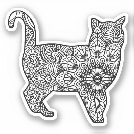 Sticker de marche Mandala Cat Art (Devant)
